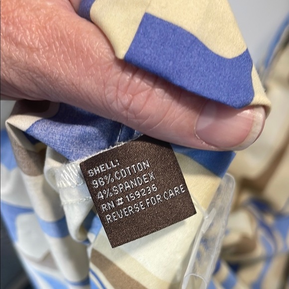 J. McLaughlin Blue Cream Puff Sleeve Shirt Dress - Picture 11 of 11